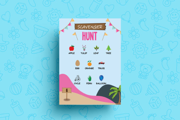 Camping Tent Scavenger Hunt Template for Creative Design