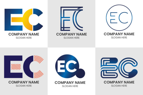 Crafting a Modern Brand Identity with the Initial EC Logo Set