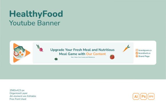 Design a Vibrant Healthy Food YouTube Banner