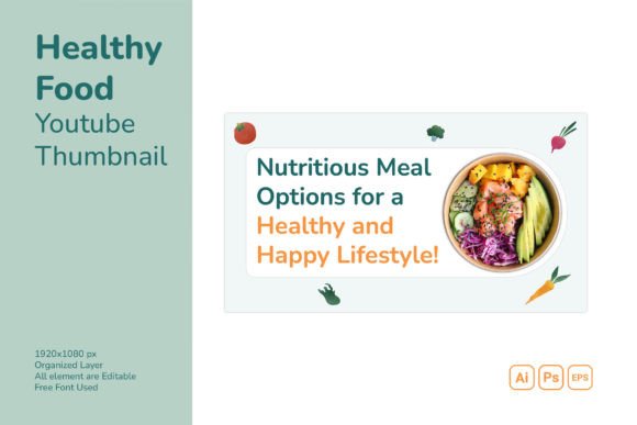Healthy Food YouTube Thumbnail Design: Boost Your Channel
