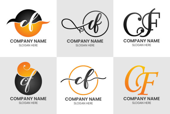 Initial Letter C F Logo Set: Modern Typography for Your Brand