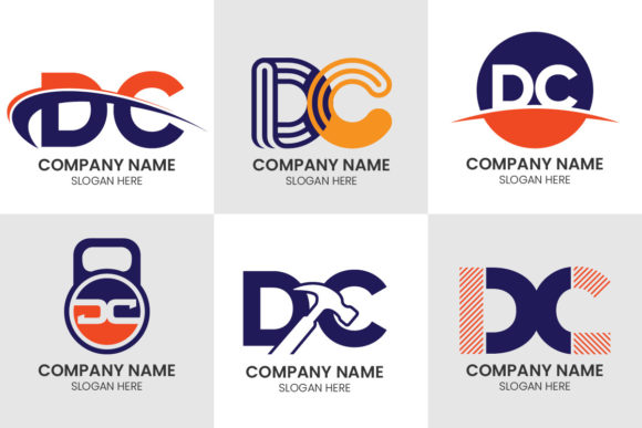 Initial Letter DC Logo Set: A Modern Creative Solution
