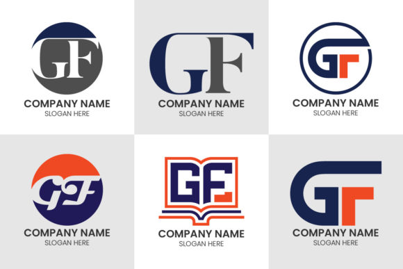 Initial Letter G F Logo Set: Modern Typography for Branding