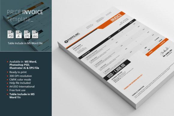 Professional Price Invoice Template for Business