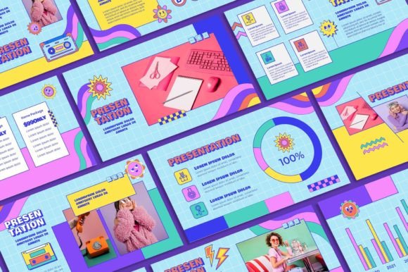 Retro Colorful Powerpoint Template for Modern Design