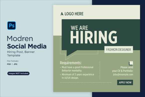 We Are Hiring Social Media Post 05: A Designer's Template