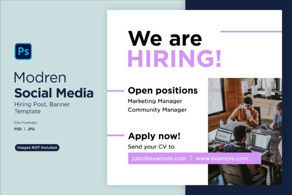 We Are Hiring Social Media Post 37: A Design Template for Modern Recruitment
